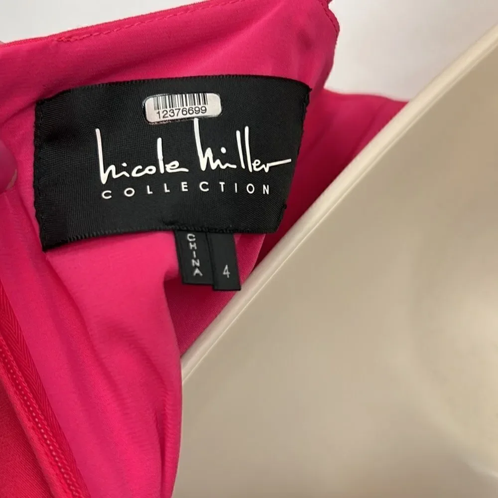 Nicole Miller Pink and Purple Asymmetrical dress size 4 - Picture 12 of 16